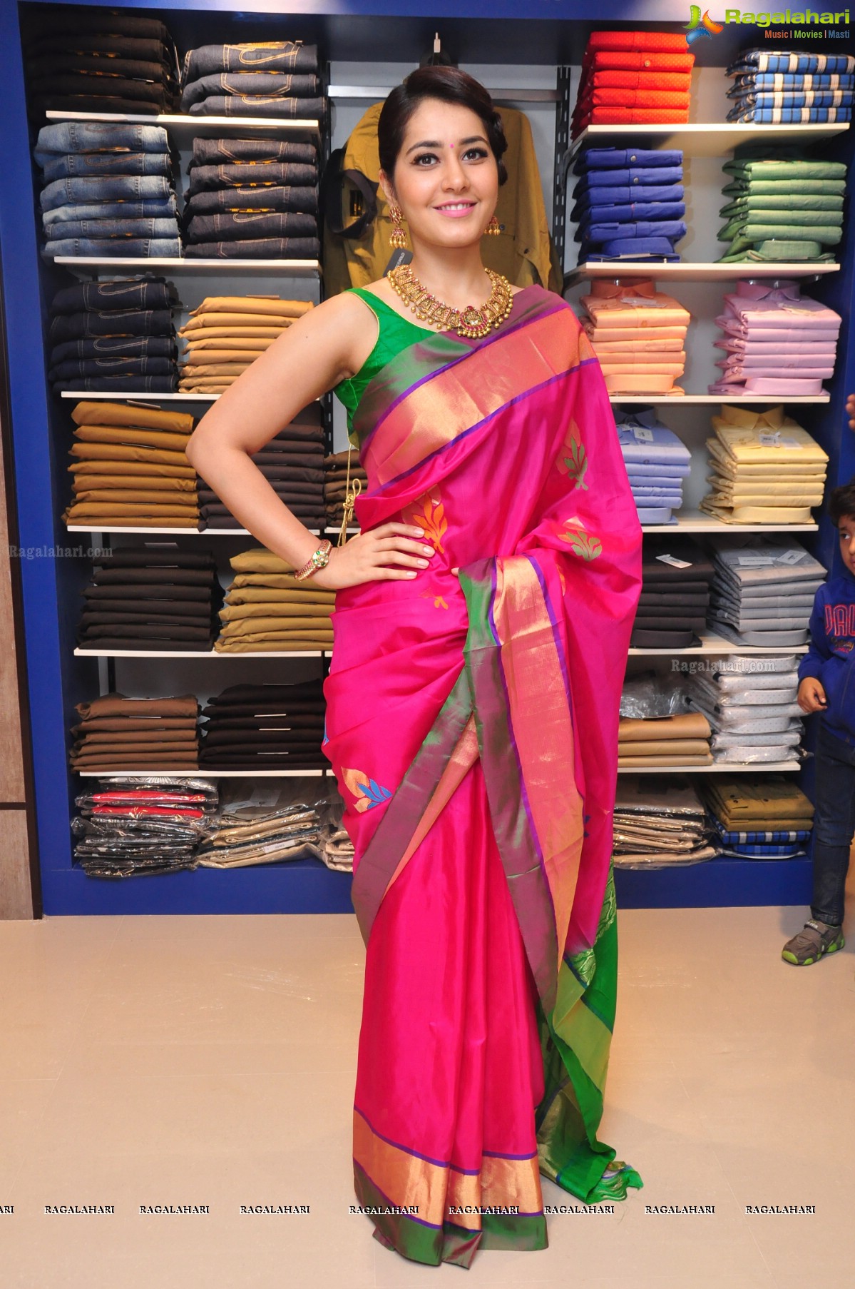 Raashi Khanna in Pattu Saree at RS Brothers Photos