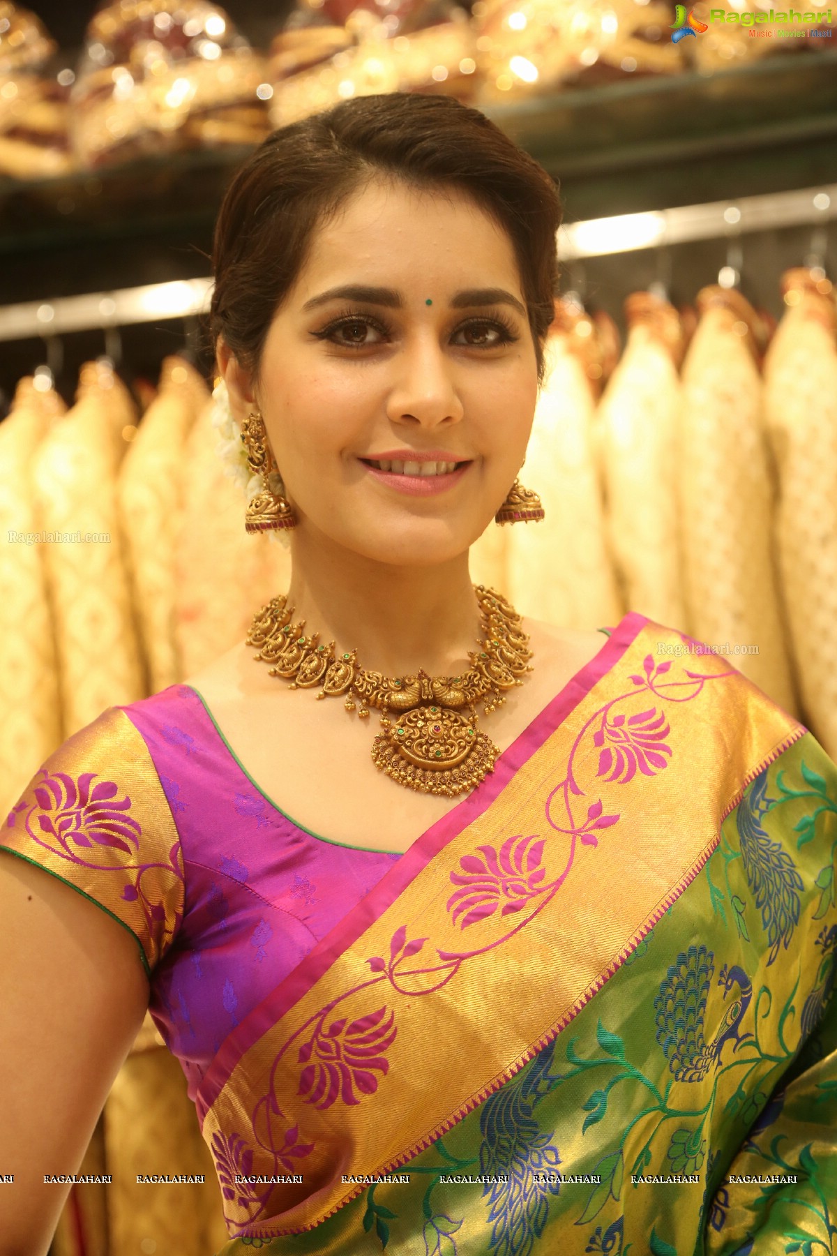 Gorgeous Raashi Khanna in Saree at South Indian Shopping Mall