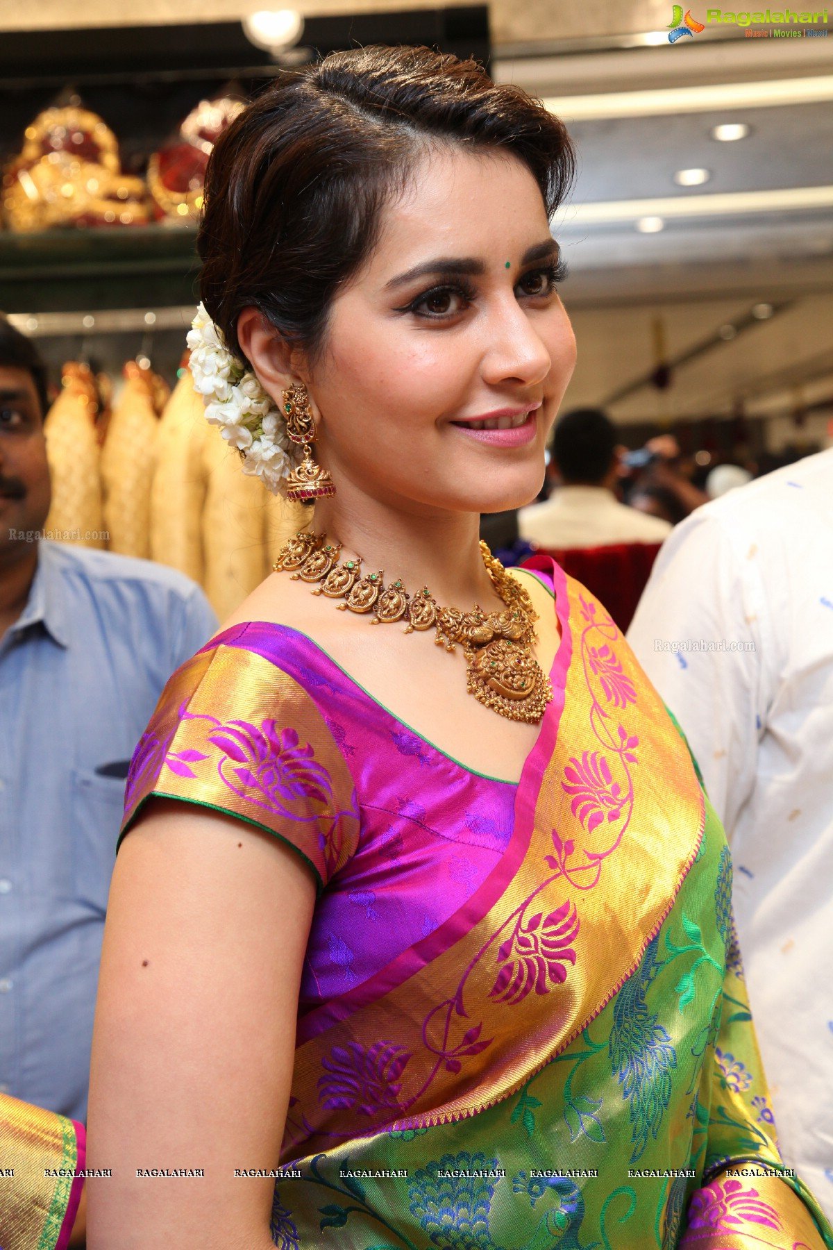 Gorgeous Raashi Khanna in Saree at South Indian Shopping Mall