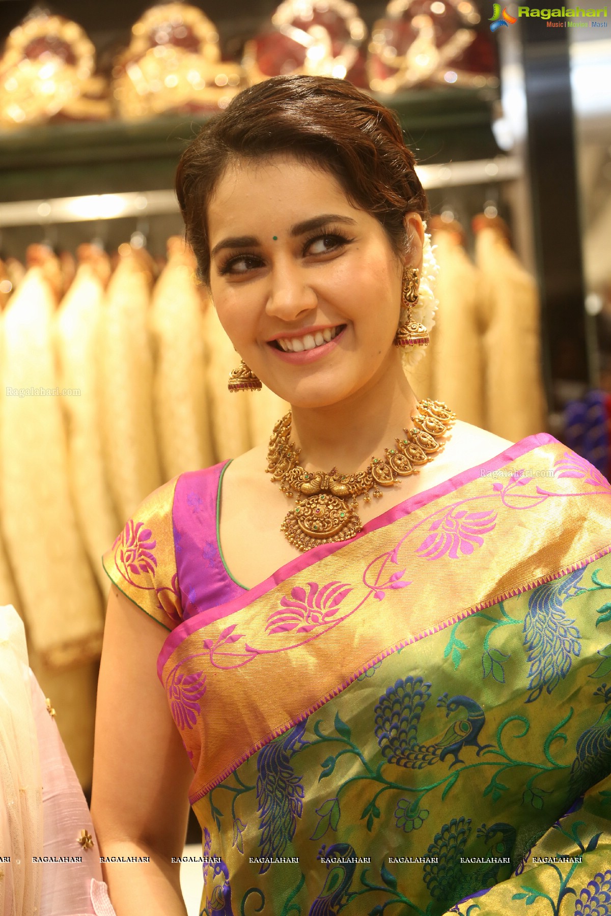 Gorgeous Raashi Khanna in Saree at South Indian Shopping Mall