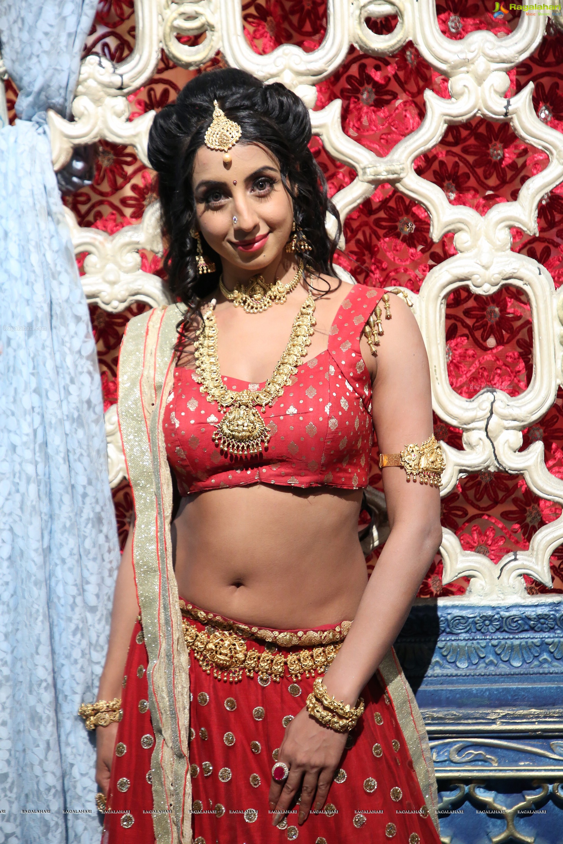 Sanjjanaa Galrani on The Sets of Swarna Khadgam (HD Photos)