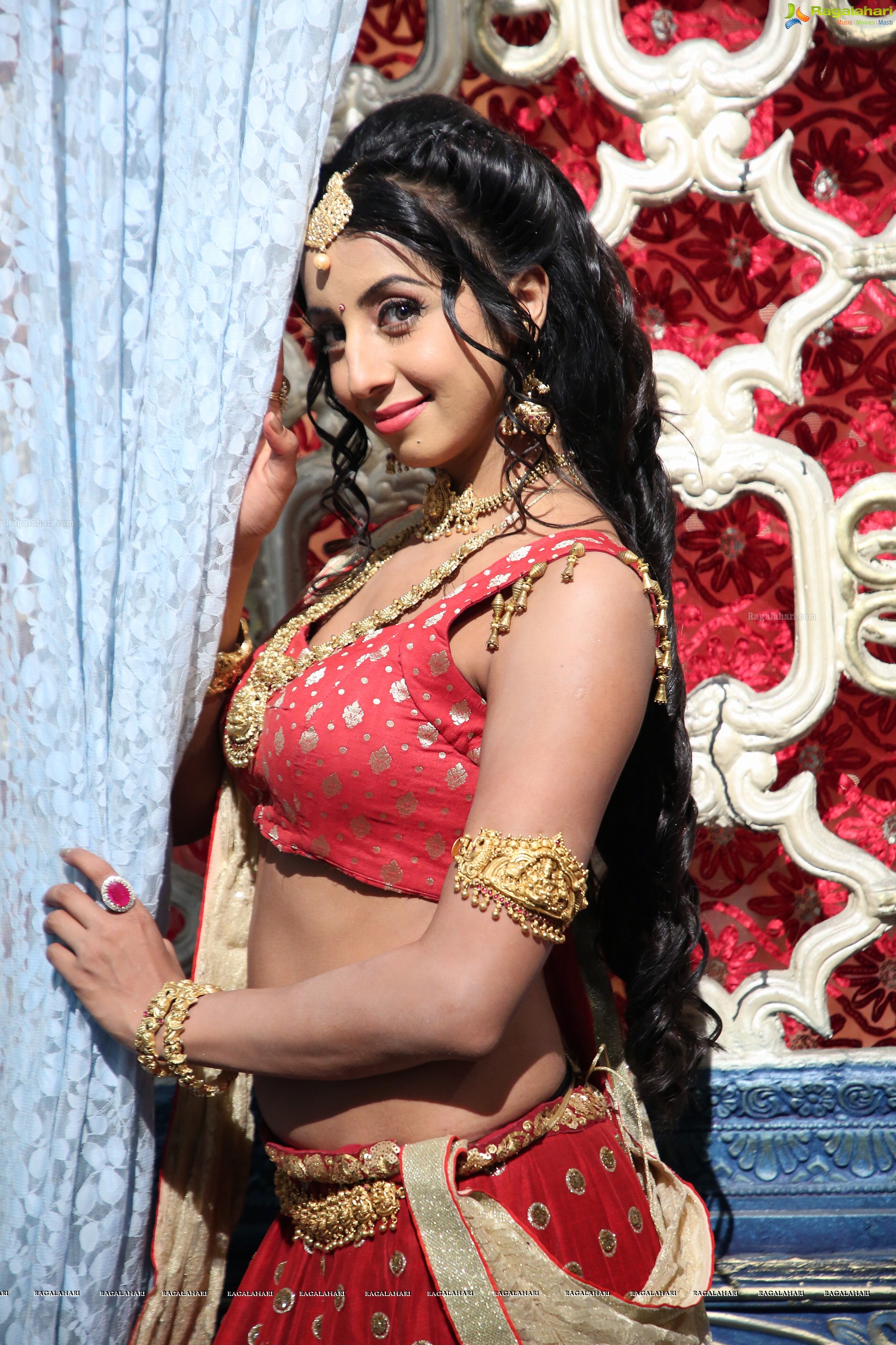 Sanjjanaa Galrani on The Sets of Swarna Khadgam (HD Photos)