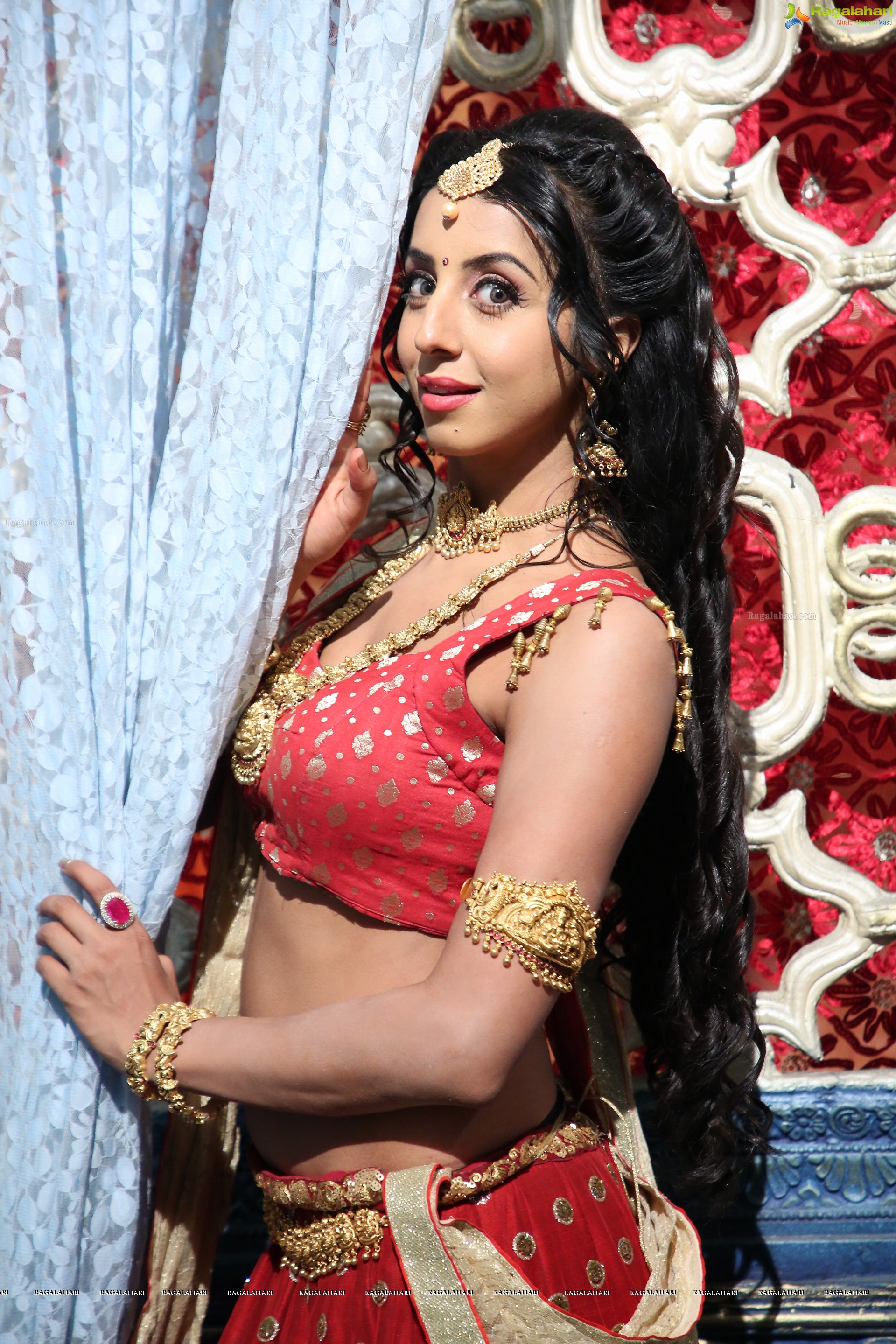 Sanjjanaa Galrani on The Sets of Swarna Khadgam (HD Photos)