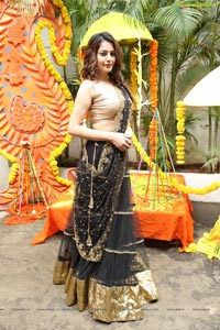 Diksha Panth Black Half Saree