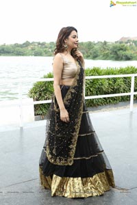 Diksha Panth Black Half Saree