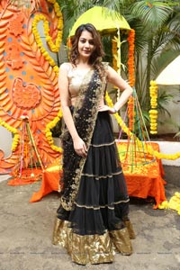 Diksha Panth Black Half Saree