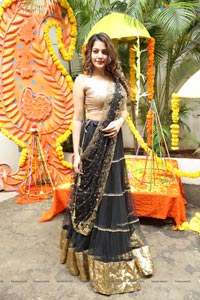 Diksha Panth Black Half Saree