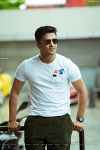 Nikhil Siddharth in a White-tee and Cargo Pants