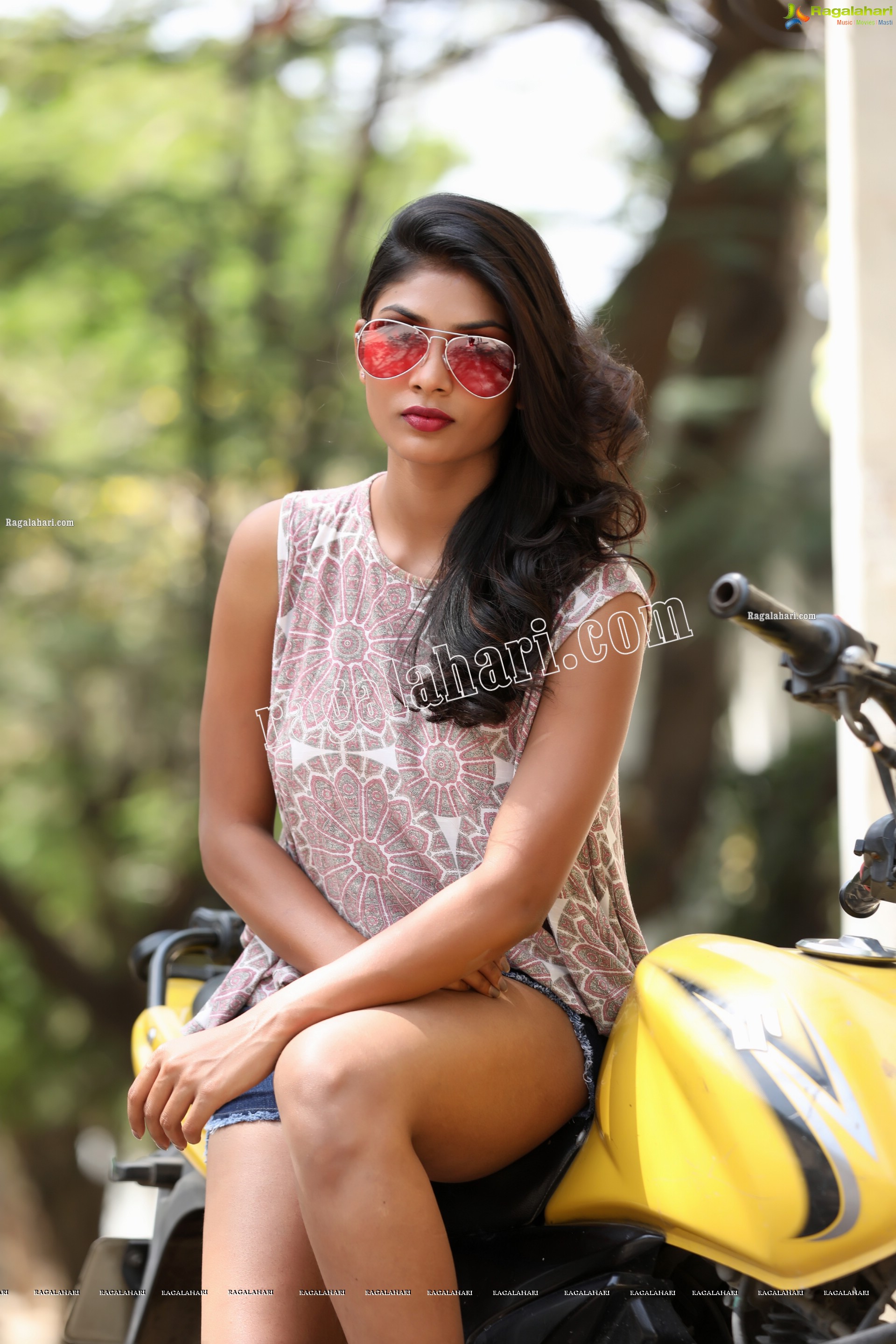 Bhavni Naidu T in Denim Shorts and Crop Top Exclusive Photo Shoot