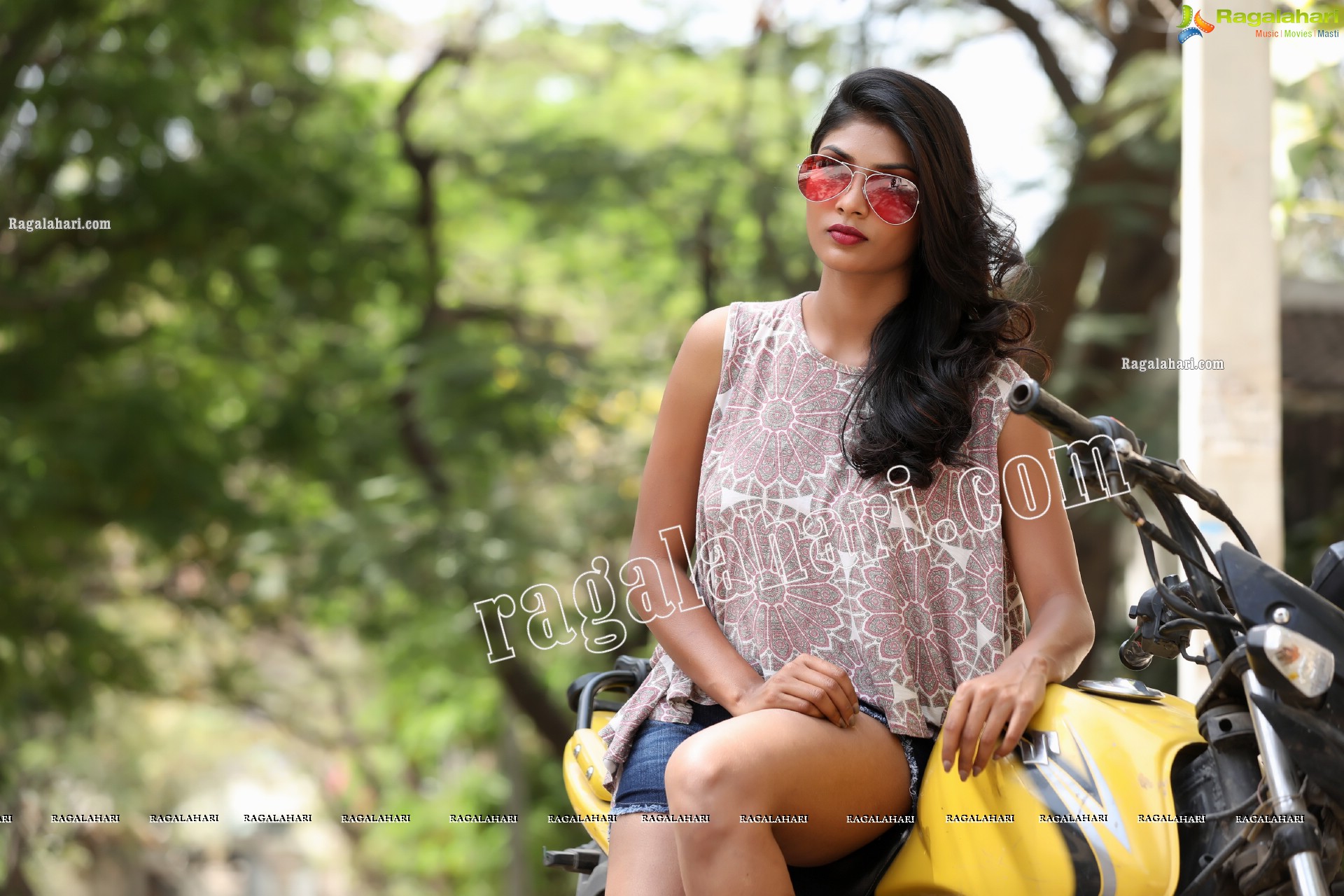 Bhavni Naidu T in Denim Shorts and Crop Top Exclusive Photo Shoot