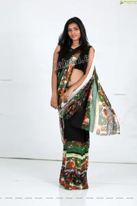 Heena Farheen in Printed Chiffon Saree