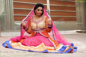 Lasya Sri in Pink and Orange Embellished Lehenga Choli