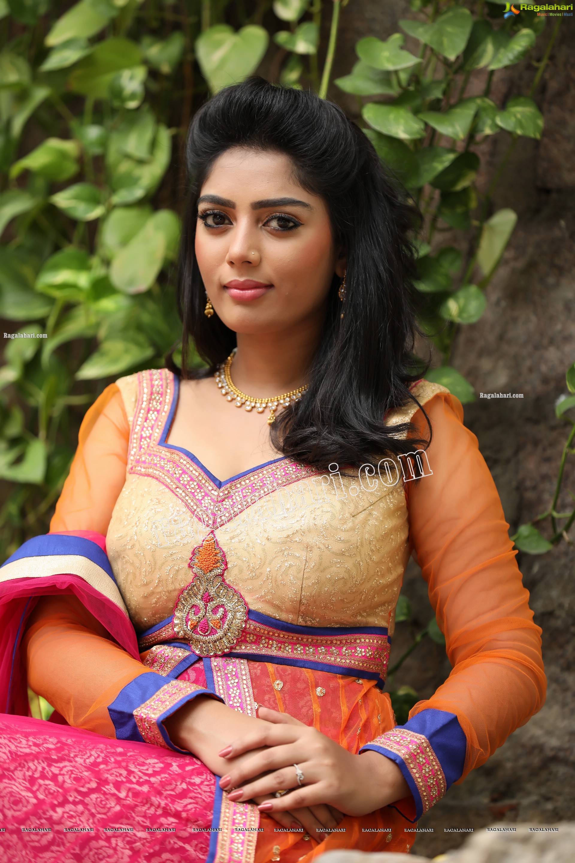 Lasya Sri in Pink and Orange Embellished Lehenga Choli, Exclusive Photo Shoot