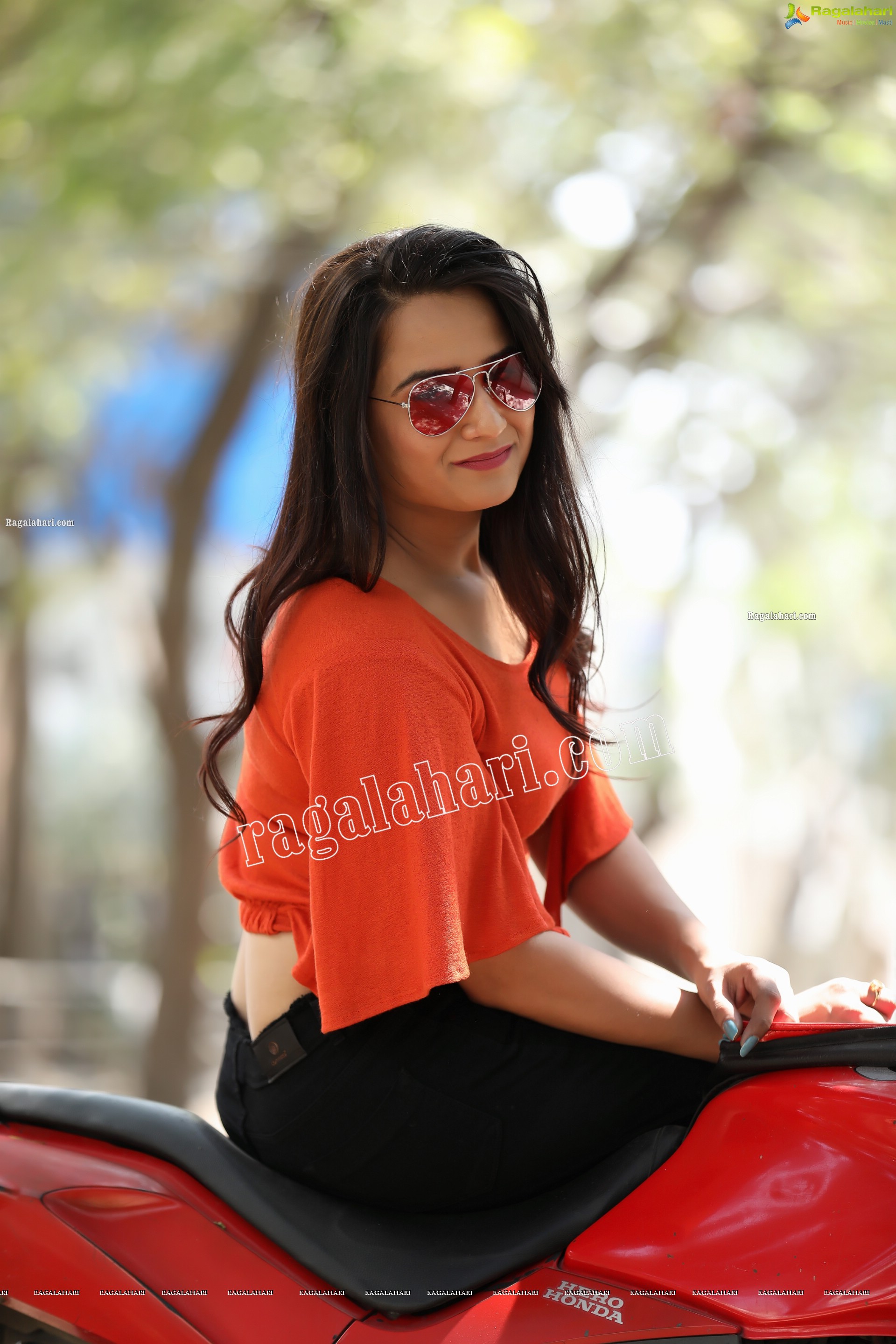 Preyasi Jiggar in Orange Crop Top and Black Torn Jeans, Exclusive Photo Shoot