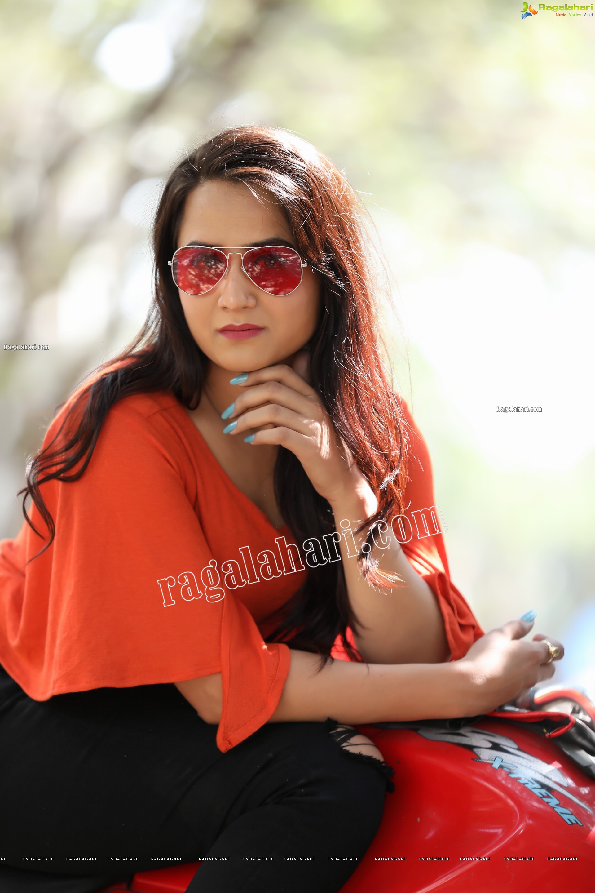 Preyasi Jiggar in Orange Crop Top and Black Torn Jeans, Exclusive Photo Shoot