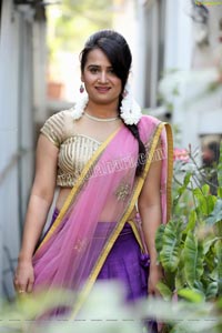 Preyasi Jiggar in Purple Lehenga Choli