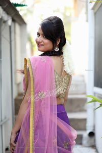 Preyasi Jiggar in Purple Lehenga Choli