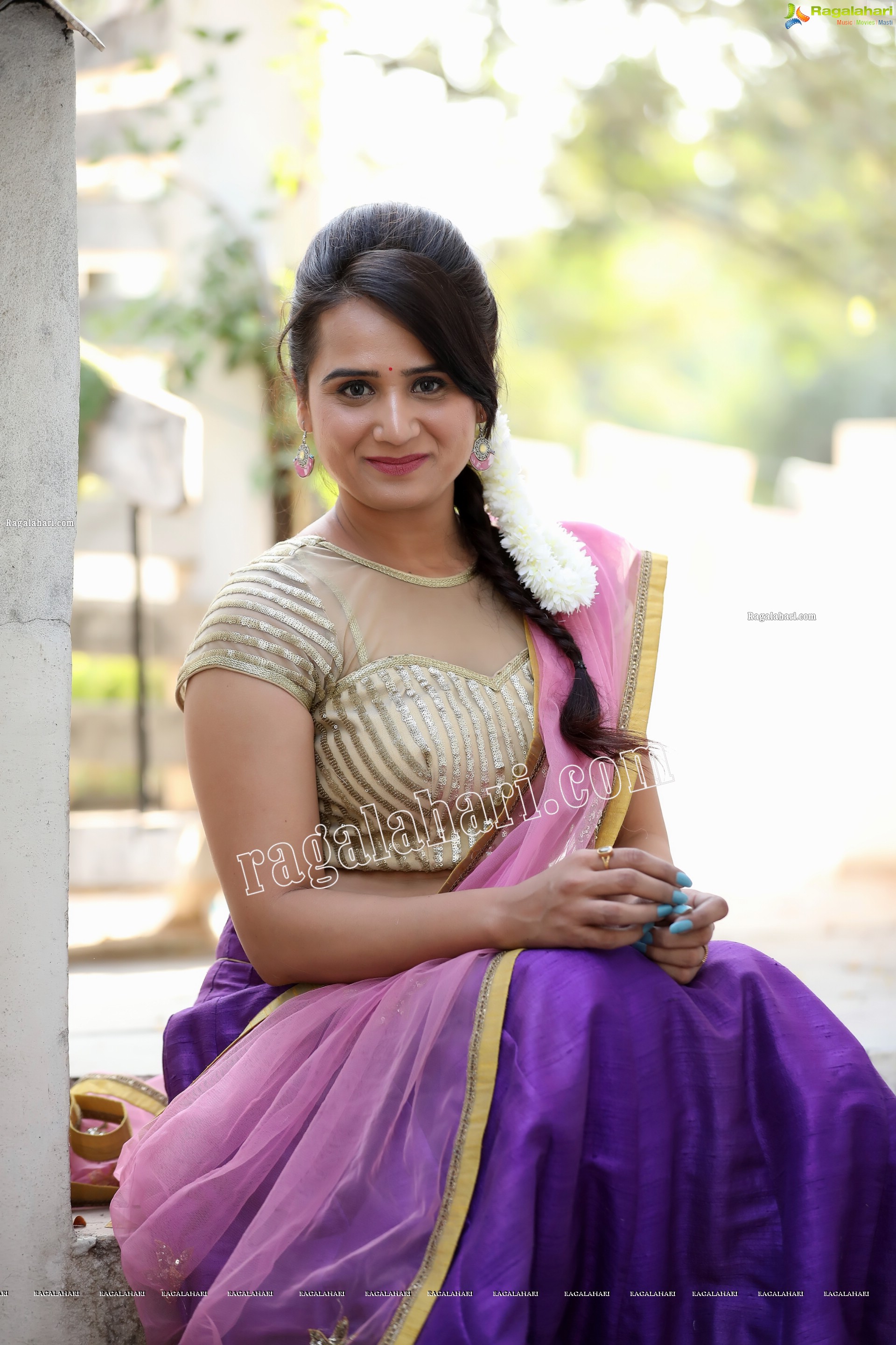 Preyasi Jiggar in Purple Lehenga Choli with Pink Net Dupatta, Exclusive Photo Shoot