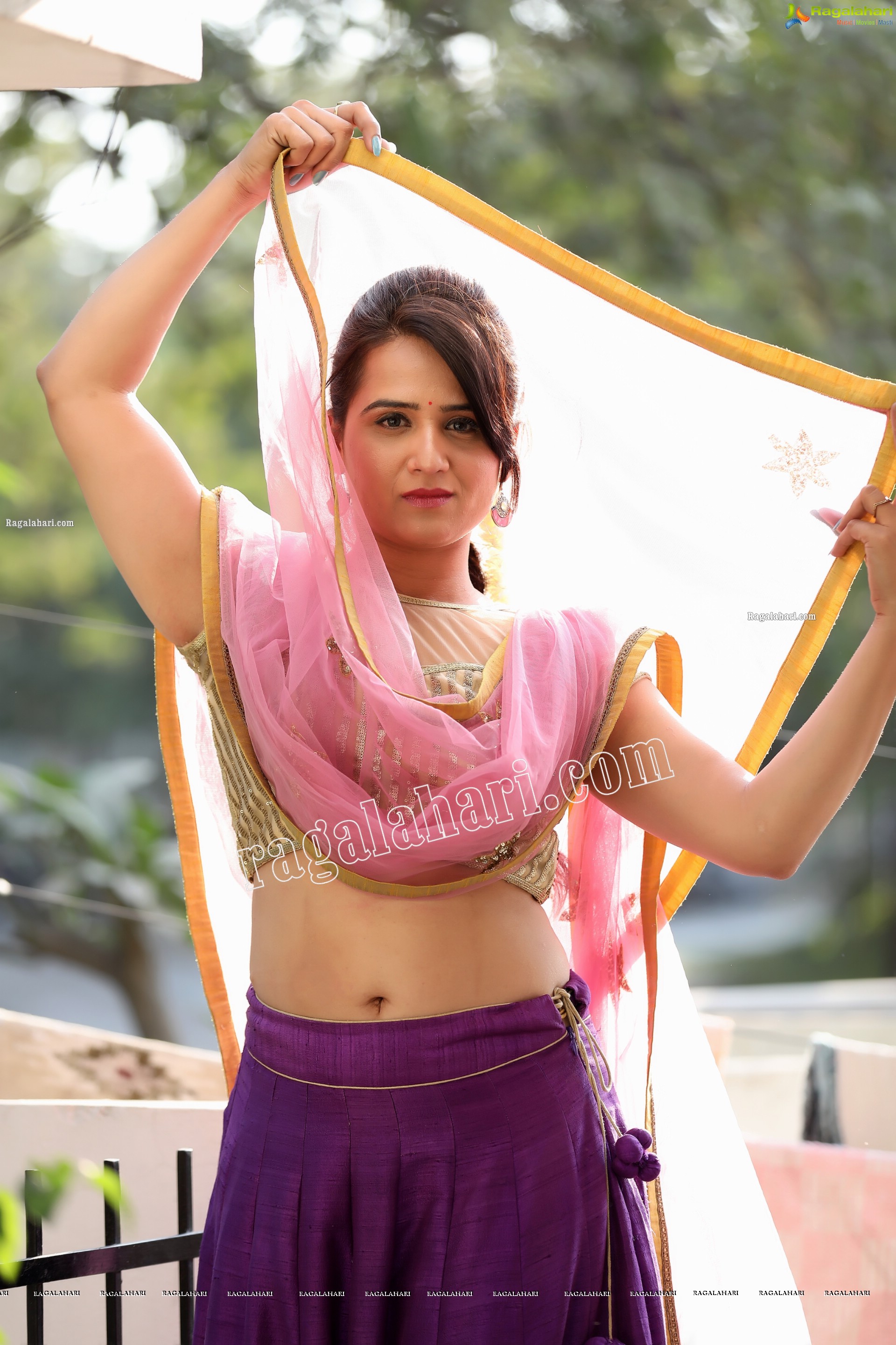 Preyasi Jiggar in Purple Lehenga Choli with Pink Net Dupatta, Exclusive Photo Shoot