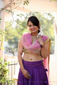 Preyasi Jiggar in Purple Lehenga Choli