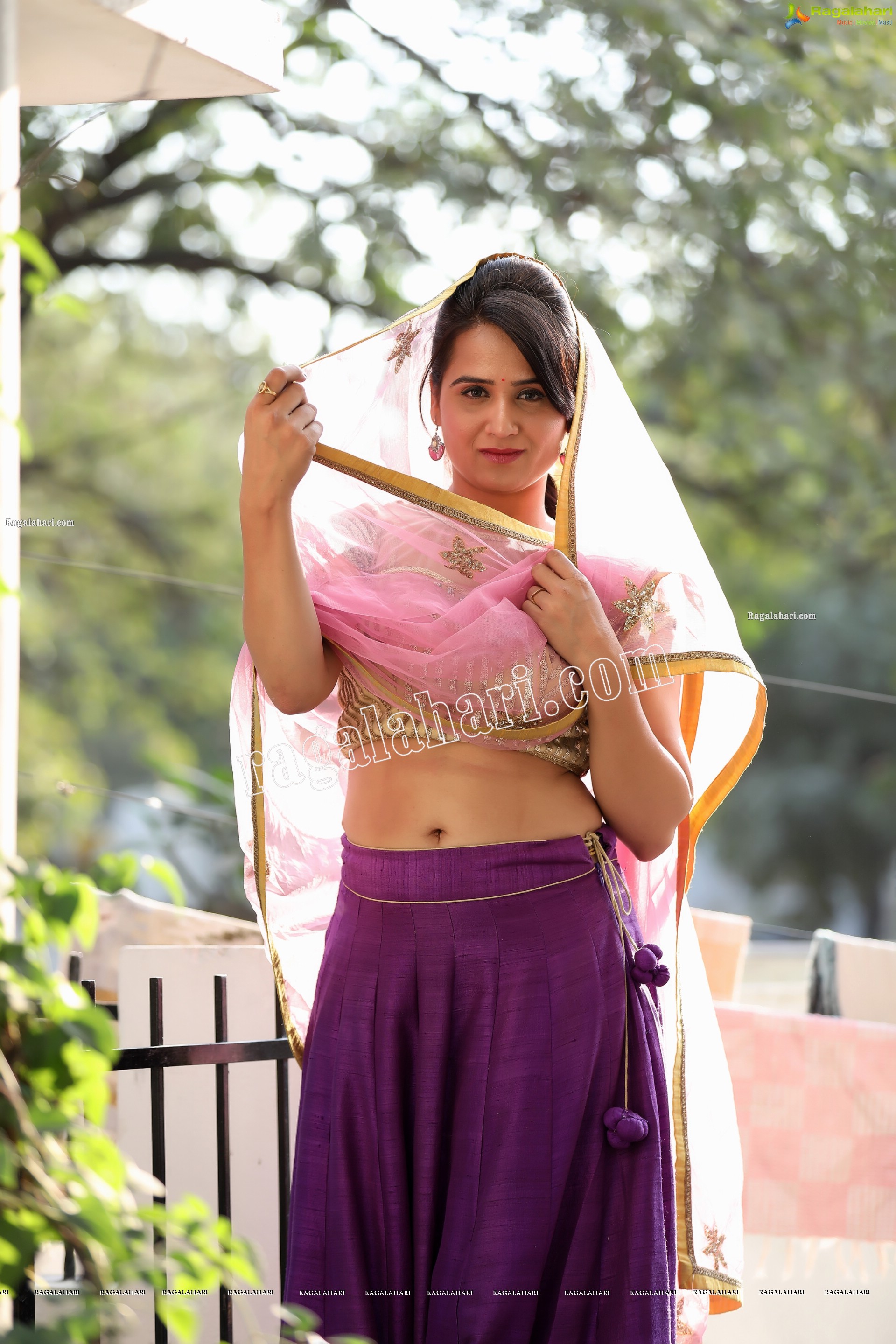 Preyasi Jiggar in Purple Lehenga Choli with Pink Net Dupatta, Exclusive Photo Shoot