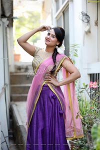 Preyasi Jiggar in Purple Lehenga Choli