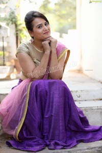 Preyasi Jiggar in Purple Lehenga Choli