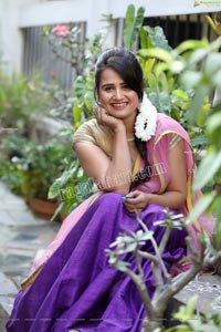 Preyasi Jiggar in Purple Lehenga Choli