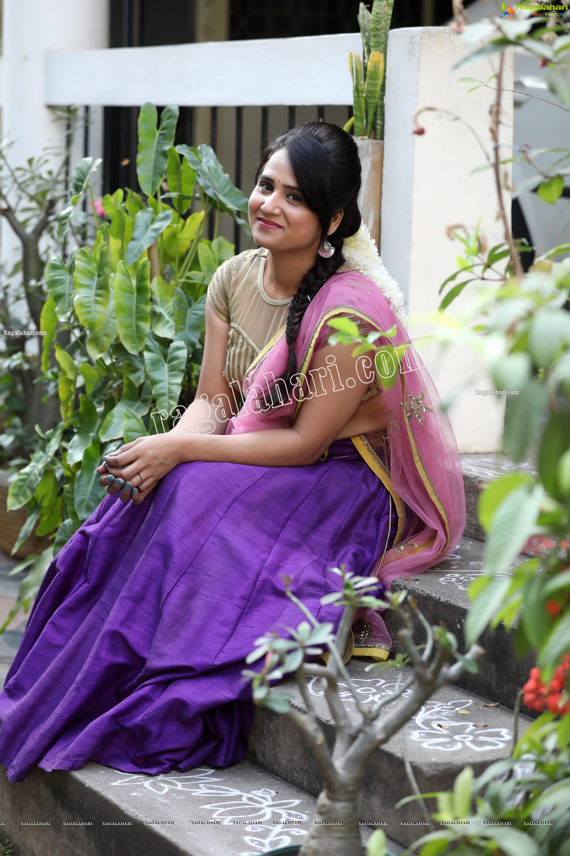 Preyasi Jiggar in Purple Lehenga Choli with Pink Net Dupatta, Exclusive Photo Shoot