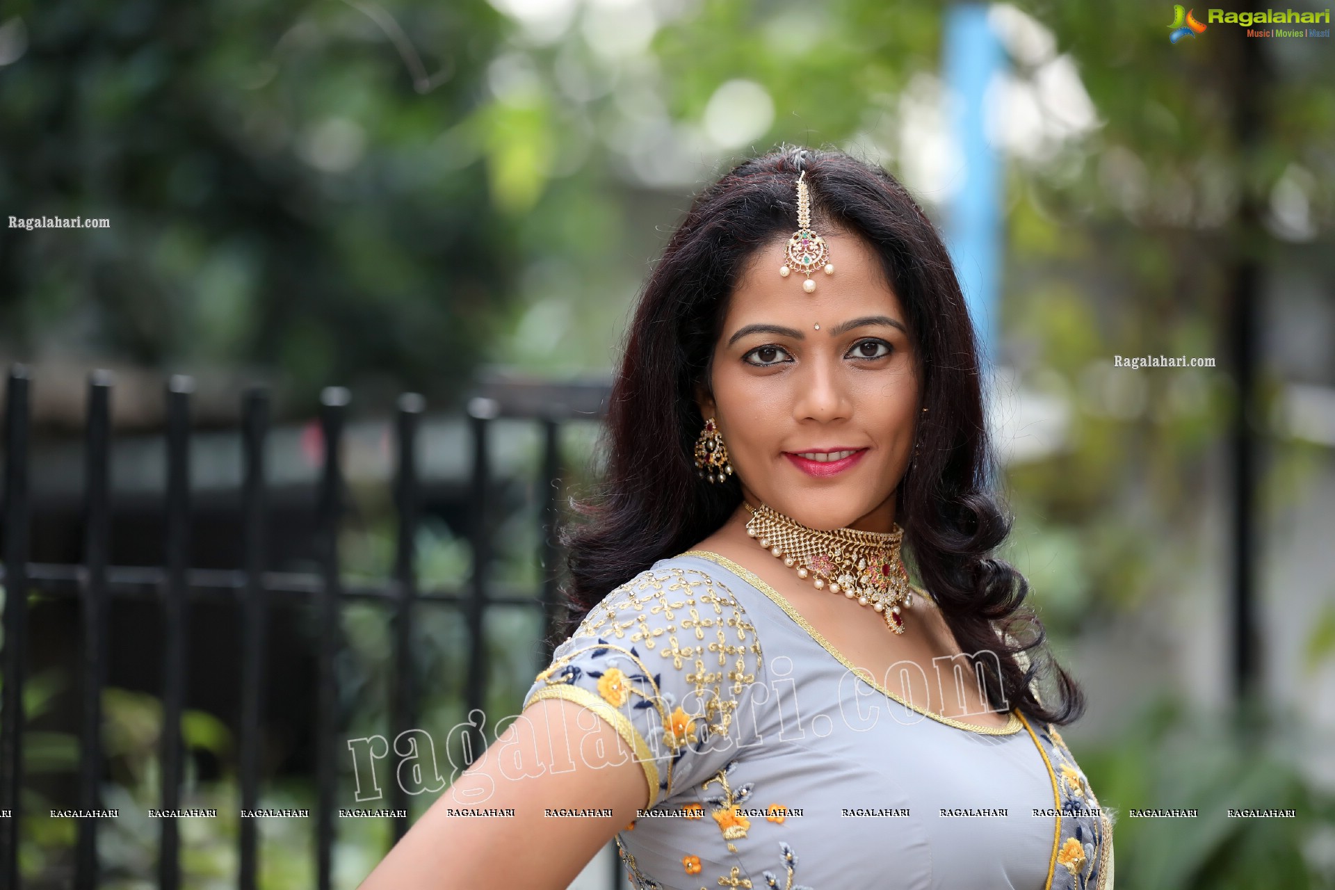 Shaik Faiza in Ash Grey Embellished Lehenga Choli, Exclusive Photo Shoot