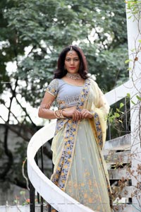 Shaik Faiza in Ash Grey Embellished Lehenga Choli