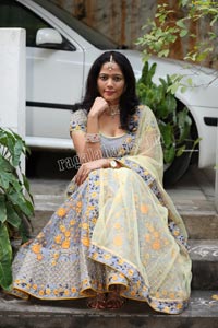 Shaik Faiza in Ash Grey Embellished Lehenga Choli