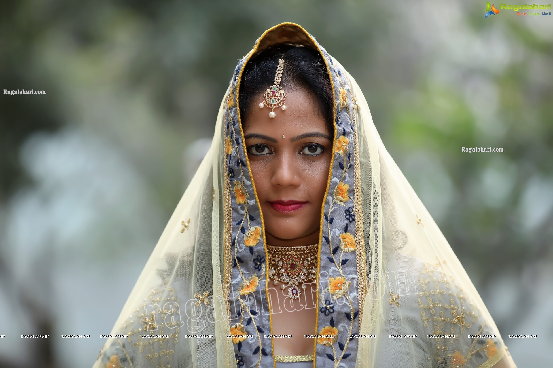 Shaik Faiza in Ash Grey Embellished Lehenga Choli, Exclusive Photo Shoot