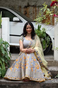 Shaik Faiza in Ash Grey Embellished Lehenga Choli