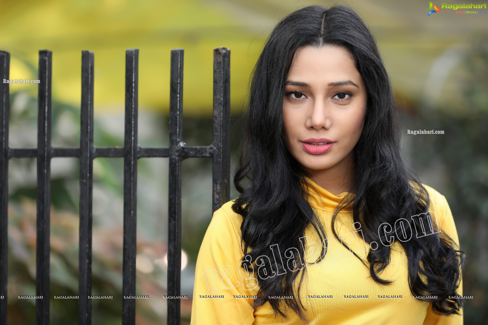 Tueeshaa in Yellow High Neck Jumper Dress Exclusive Photo Shoot