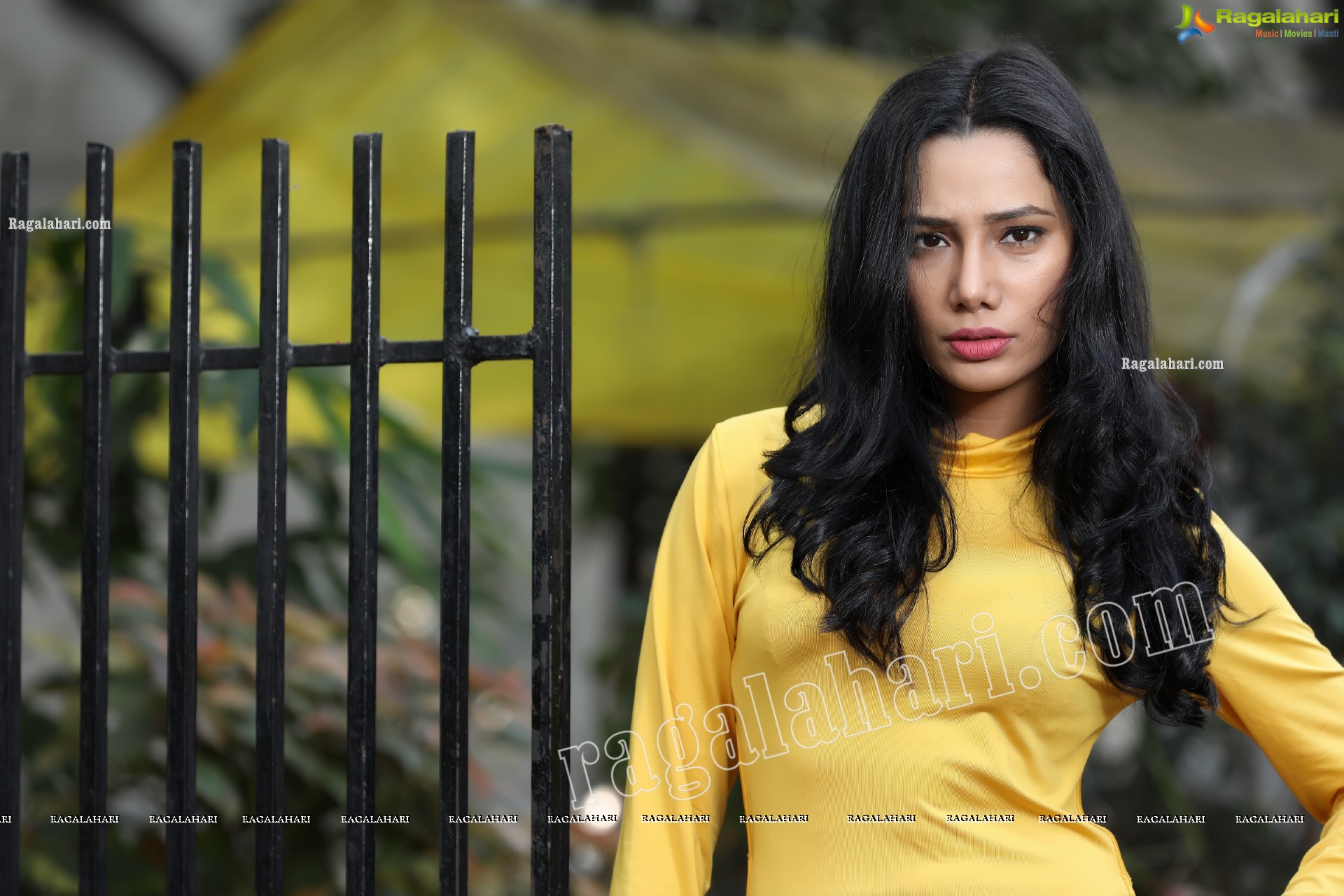 Tueeshaa in Yellow High Neck Jumper Dress Exclusive Photo Shoot