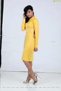 Tueeshaa in Yellow High Neck Jumper Dress