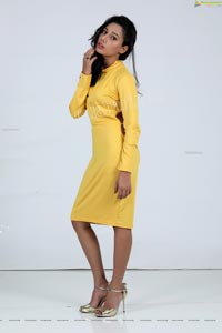 Tueeshaa in Yellow High Neck Jumper Dress