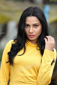 Tueeshaa in Yellow High Neck Jumper Dress