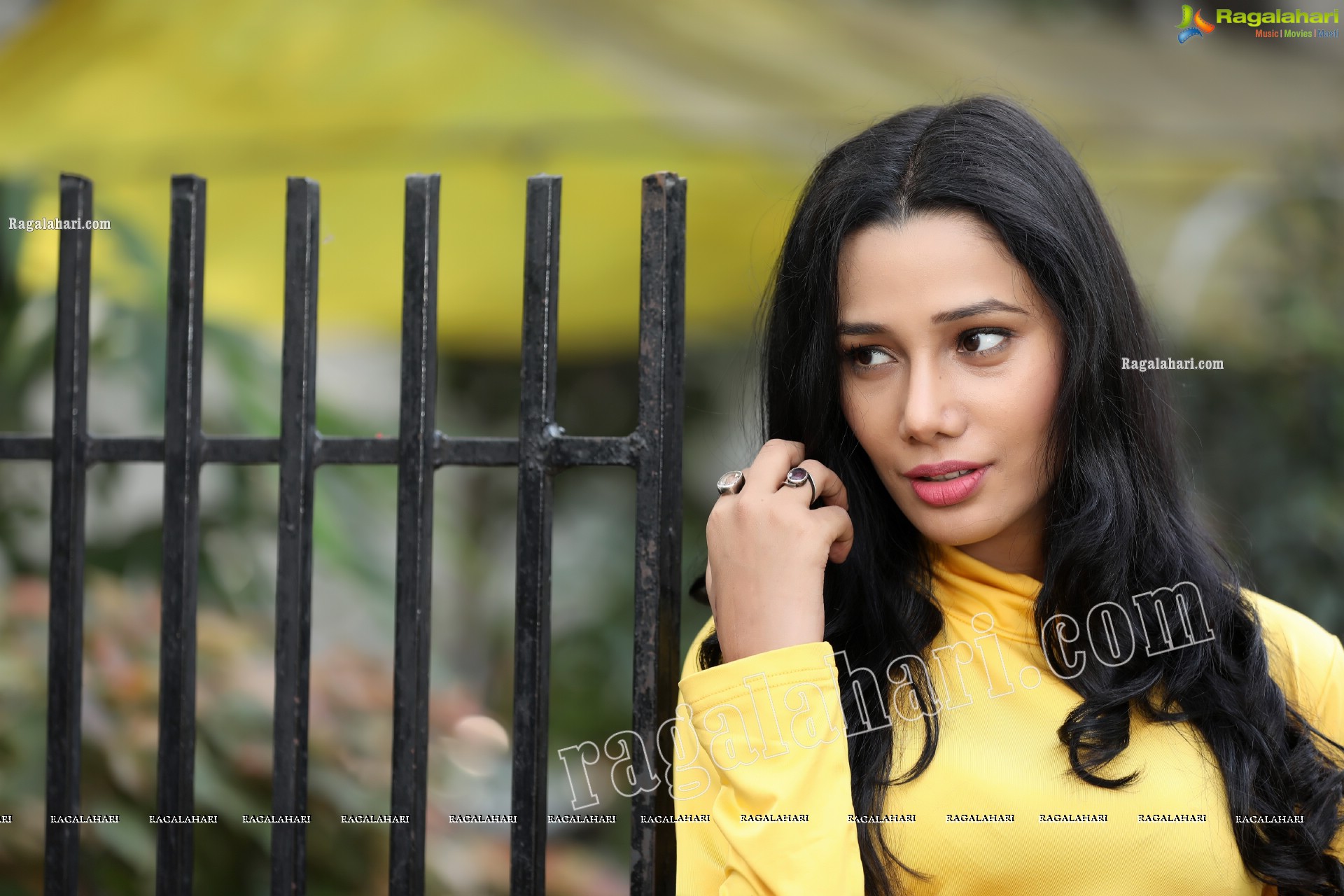 Tueeshaa in Yellow High Neck Jumper Dress Exclusive Photo Shoot