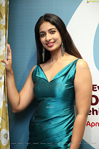 Archana Ravi in Teal Blue Side Slit Dress