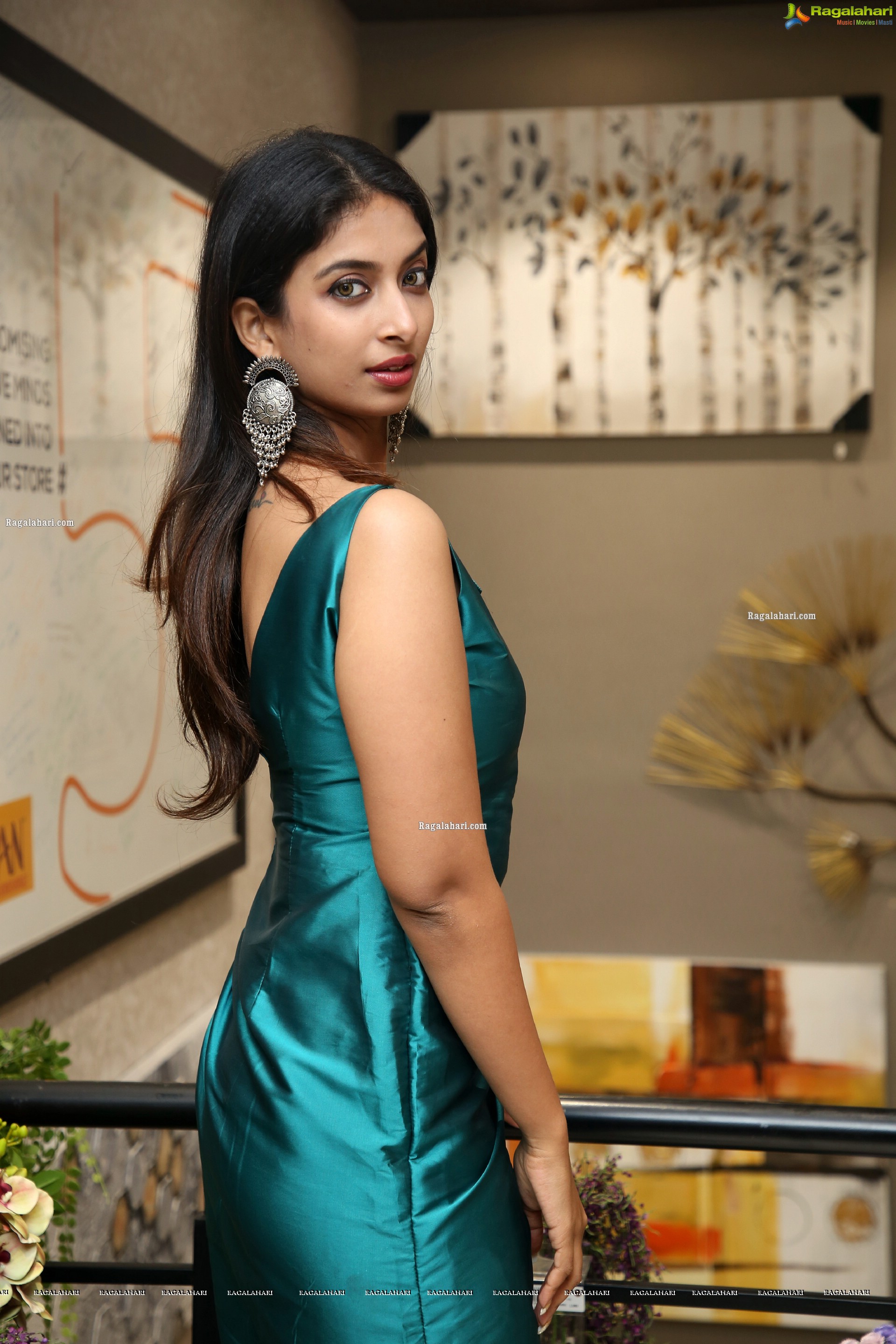 Archana Ravi in Teal Blue Side Slit Dress, HD Photo Gallery