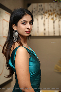 Archana Ravi in Teal Blue Side Slit Dress
