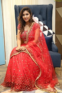 Divya Pandey in Red Embellished Lehenga Choli