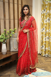 Divya Pandey in Red Embellished Lehenga Choli