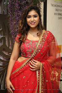 Divya Pandey in Red Embellished Lehenga Choli