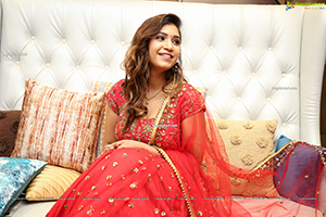 Divya Pandey in Red Embellished Lehenga Choli