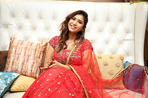 Divya Pandey in Red Embellished Lehenga Choli