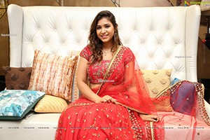 Divya Pandey in Red Embellished Lehenga Choli