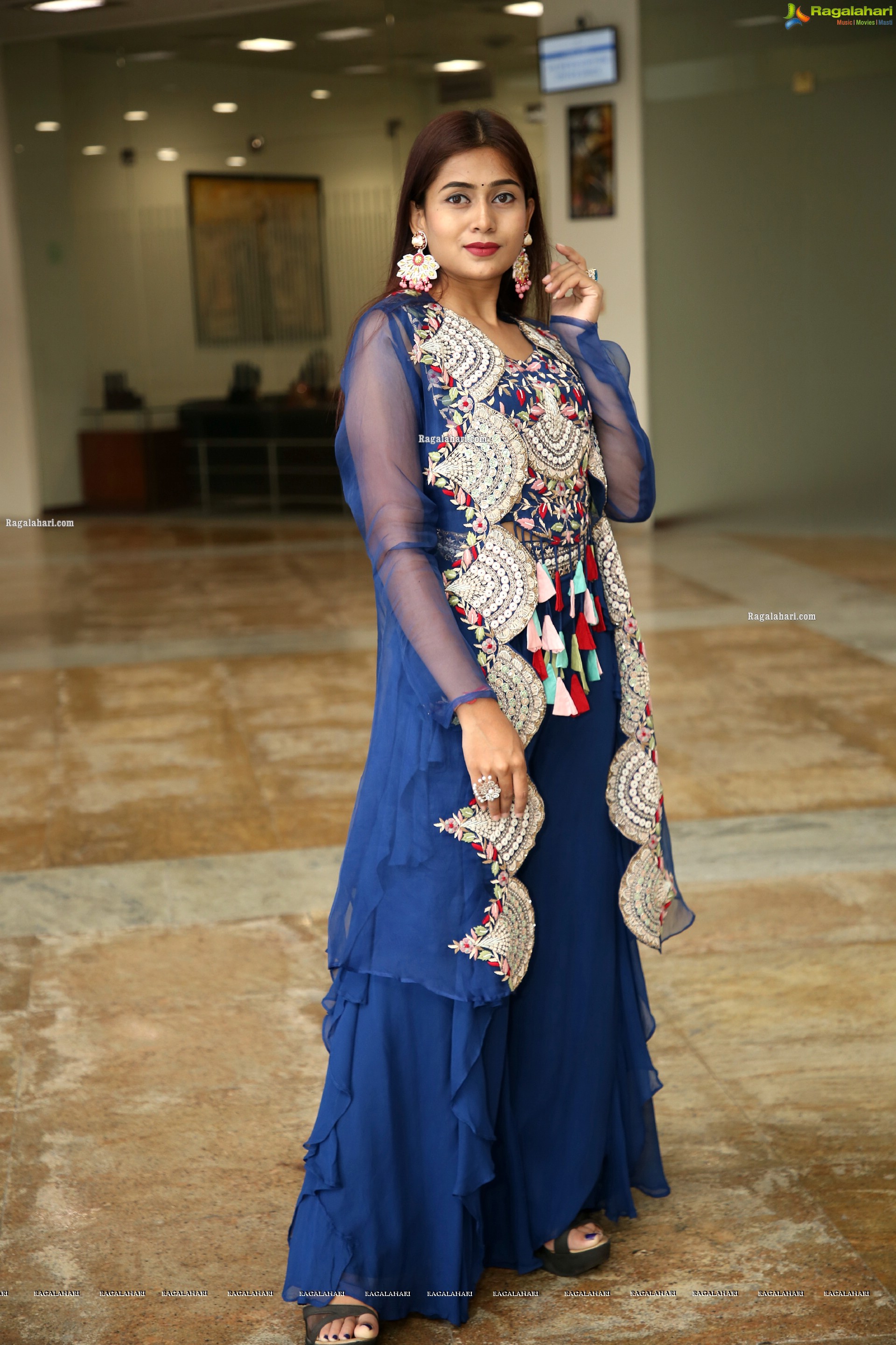 Sheetal in Blue Designer Lehenga, HD Photo Gallery